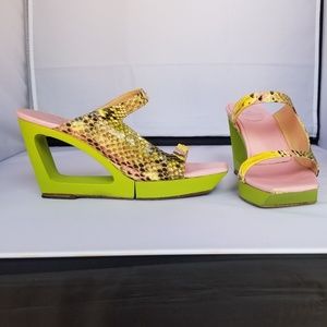 Fendi reptile trim wedges